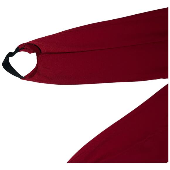 Vintage 90s CHAUS Red Stirrup Pants High Waist Pleated Rayon Blend Size 8 - Picture 11 of 16